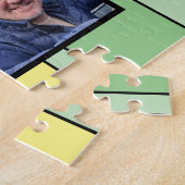 Puzzle 6 photo collage vert jaune rayures (Côté)