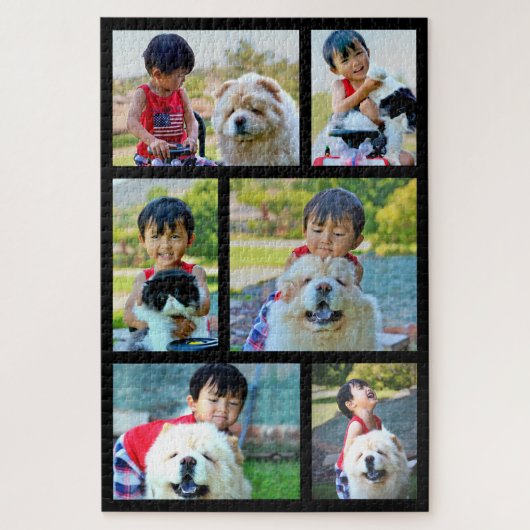 Puzzle 6 Photo Jumbo Customisé Image Famille Collage (Vertical)