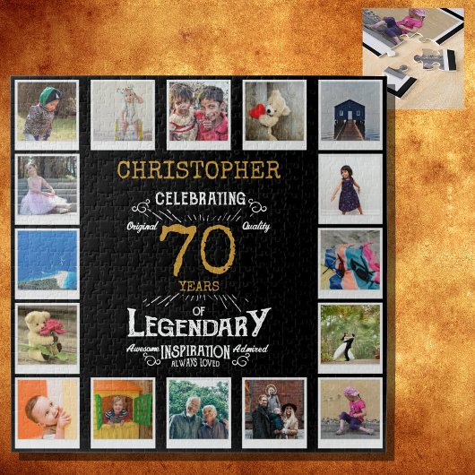 Puzzle 70e anniversaire Black Gold Photo Collage