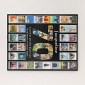 Puzzle 70e anniversaire famille Modèle photo noir (Horizontal)