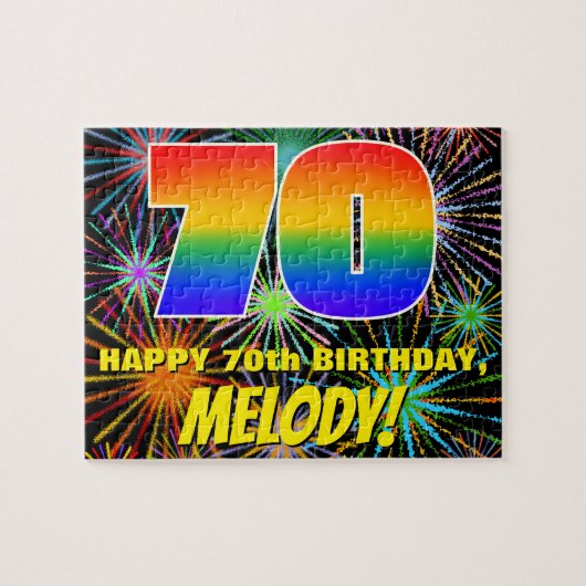 Puzzle 70e anniversaire : Feu d'artifice festif amusant e (Horizontal)