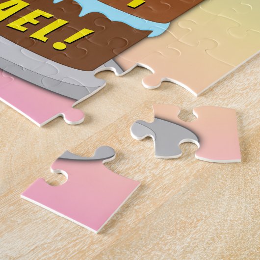 Puzzle 70e anniversaire : Fun Cake and Candles + Nom pers (Côté)