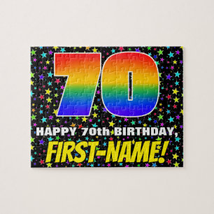 Puzzle 70e anniversaire — Motif de terrain amusant, color