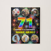 Puzzle 71e anniversaire : Arc en ciel amusant #, Nom pers (Vertical)
