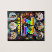 Puzzle 72e anniversaire : Arc en ciel amusant #, Nom pers (Horizontal)