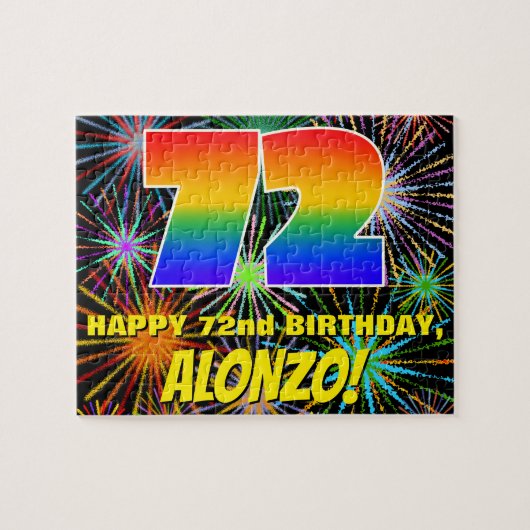 Puzzle 72e anniversaire : Feu d'artifice festif amusant e (Horizontal)