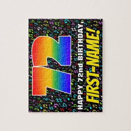 Puzzle 72e anniversaire — Symboles de musique amusants et (Vertical)