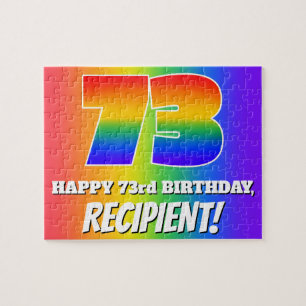 Puzzle 73e anniversaire — Motif Rainbow multicolore "73"