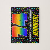 Puzzle 74e anniversaire — Motif de terrain amusant, color (Vertical)