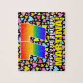 Puzzle 77e anniversaire — Formes de coeur amusantes et ai (Vertical)