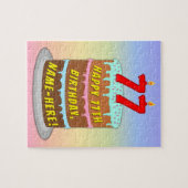 Puzzle 77e anniversaire : Fun Cake and Candles + Nom pers (Horizontal)