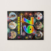 Puzzle 79e anniversaire : Arc en ciel amusant #, Nom pers (Horizontal)