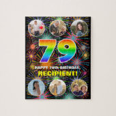 Puzzle 79e anniversaire : Arc en ciel amusant #, Nom pers (Vertical)