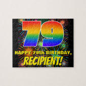 Puzzle 79e anniversaire : Feu d'artifice festif amusant e (Horizontal)