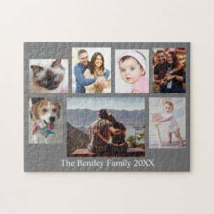 Puzzle 7 Photos de famille, nom et année personnalisés, G