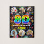 Puzzle 80e anniversaire : Arc en ciel amusant #, Nom pers (Vertical)