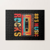 Puzzle 80s Music Rocks - Vintage Retro Distressed (Horizontal)