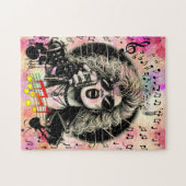 Puzzle 80s Rocker chick chick chanteuse encre (Horizontal)