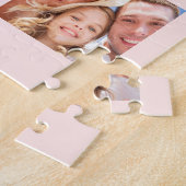 Puzzle 80th birthday custom photo rose gold blush pink (Côté)
