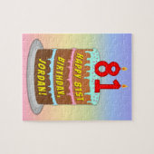 Puzzle 81e anniversaire : Fun Cake and Candles + Nom pers (Horizontal)