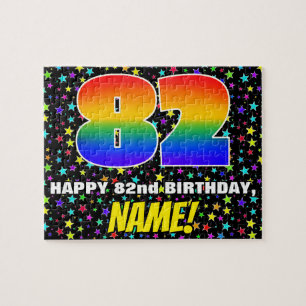 Puzzle 82e anniversaire — Motif de terrain amusant, color