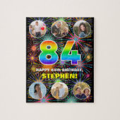 Puzzle 84e anniversaire : Arc en ciel amusant #, Nom pers (Vertical)