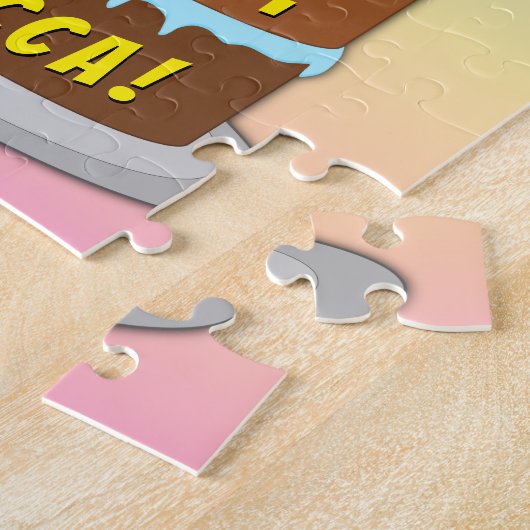 Puzzle 84e anniversaire : Fun Cake and Candles + Nom pers (Côté)