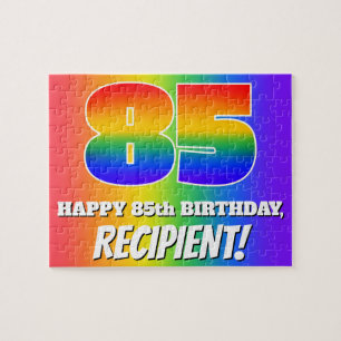 Puzzle 85e anniversaire — Motif Rainbow multicolore "85"