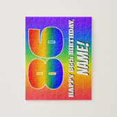 Puzzle 86e anniversaire — Motif Rainbow multicolore "86" (Vertical)