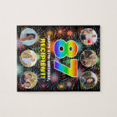 Puzzle 87e anniversaire : Arc en ciel amusant #, Nom pers (Horizontal)
