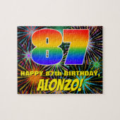 Puzzle 87e anniversaire : Feu d'artifice festif amusant e (Horizontal)
