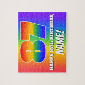 Puzzle 87e anniversaire — Motif Rainbow multicolore "87" (Vertical)