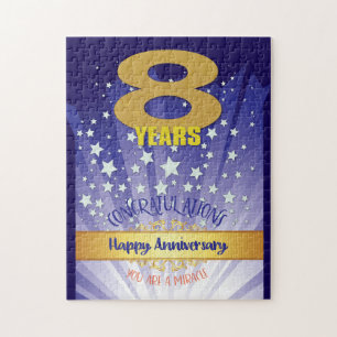 Puzzle 8 Ans d'Anniversaire de Récupération Chiffre Gras