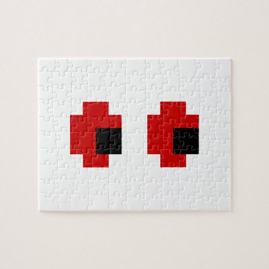 Puzzle 8 bits Éffrayants yeux rouges (Horizontal)