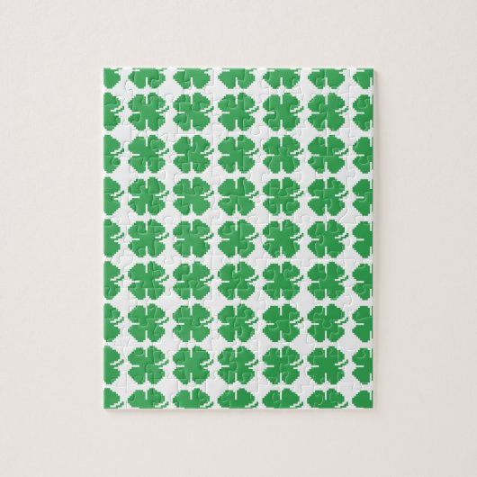 Puzzle 8 bits Pixel Lucky Four Leaf Clocher (Vertical)