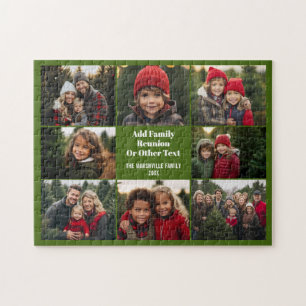 Puzzle 8 Collage de photos - Grille simple - Vert olive