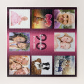 Puzzle 90e anniversaire 90 photo collage femme violet (Horizontal)