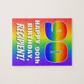 Puzzle 90e anniversaire : coloré, amusant Motif arc-en-ci (Horizontal)