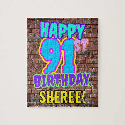 Puzzle 91e anniversaire ~ Amusant, Graffiti urbain inspir (Vertical)