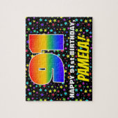 Puzzle 91e anniversaire — Amusant, Motif de terrain étoil (Vertical)