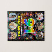 Puzzle 91e anniversaire : Arc en ciel amusant #, Nom pers (Horizontal)