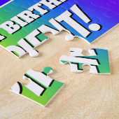 Puzzle 92e anniversaire — Motif Rainbow multicolore "92" (Côté)
