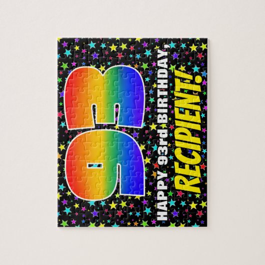 Puzzle 93e anniversaire — Motif de terrain amusant et col (Vertical)