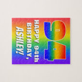 Puzzle 94e anniversaire : coloré, amusant Motif arc-en-ci (Horizontal)