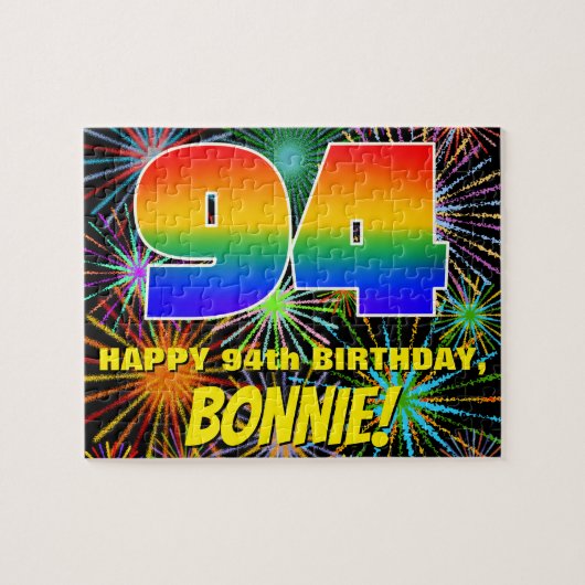Puzzle 94e anniversaire : Feu d'artifice festif amusant e (Horizontal)