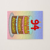 Puzzle 94e anniversaire : Fun Cake and Candles + Nom pers (Horizontal)