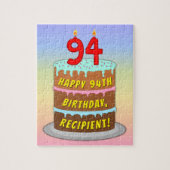 Puzzle 94e anniversaire : Fun Cake and Candles + Nom pers (Vertical)