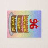 Puzzle 96e anniversaire : Fun Cake and Candles + Nom pers (Horizontal)