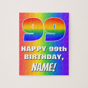 Puzzle 99e anniversaire : coloré, amusant Motif arc-en-ci