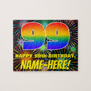Puzzle 99e anniversaire : Feu d'artifice festif amusant e
